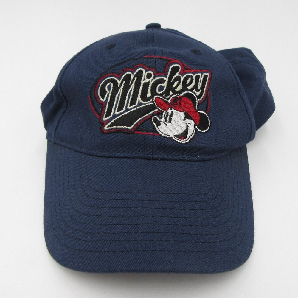 Vintage Disney Mickey Mouse Snapback Hat Adjustable Blue Cap Drew Pearson 90s